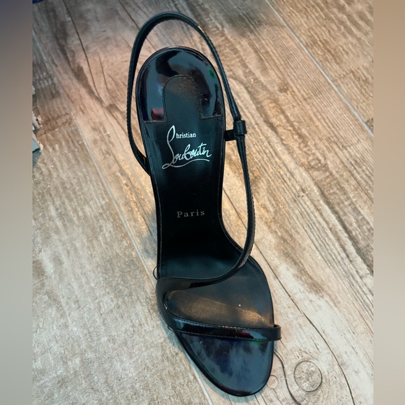 Christian Louboutin Heels - Rosalie Sandals - Leather & PVC Black - Picture 5 of 12